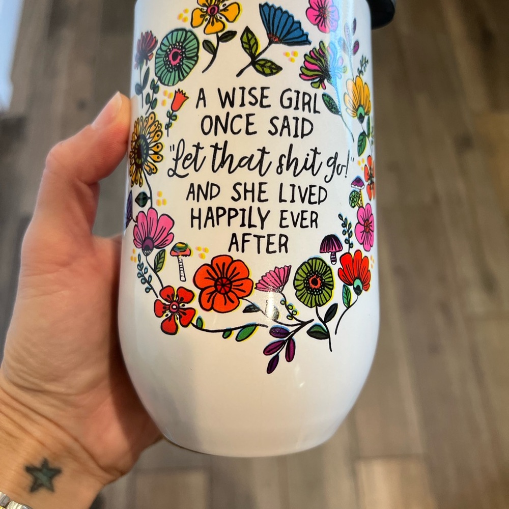 Floral Insulated Tumbler with Quote